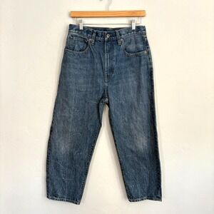 Levis Made Crafted Barrel Leg Jeans Women Sz 27 Blue Medium Wash Japanese Fabric